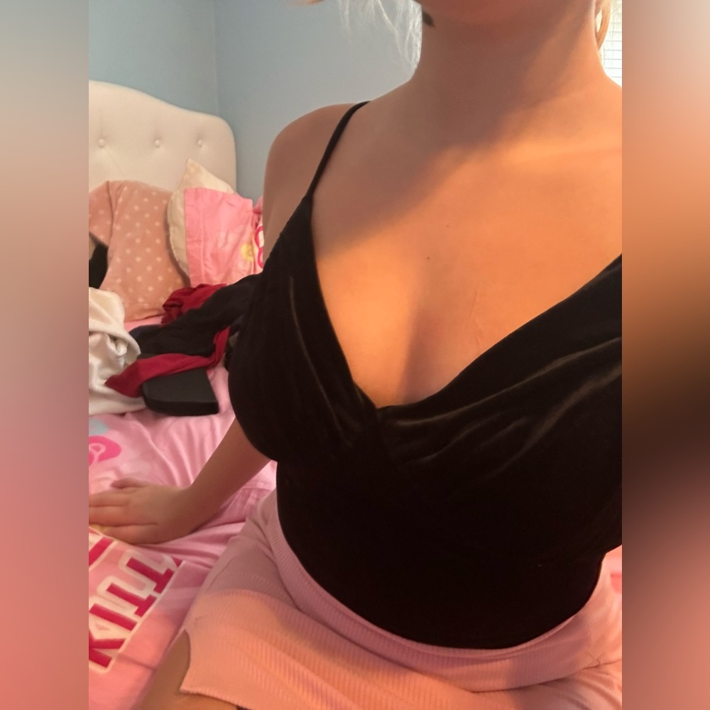 Black velvet bodysuit